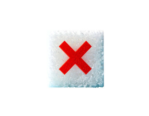 Obraz premium Close-up of a sugar cube with a vibrant red 