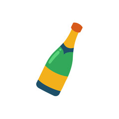 champagne bottle icon clipart vector on transparent background