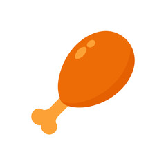 chicken drumstick icon clipart vector on transparent background