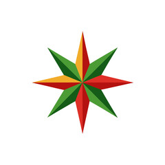 christmas star icon clipart vector on transparent background