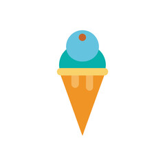 ice cream cone icon clipart vector on transparent background