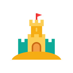 sandcastle icon clipart vector on transparent background