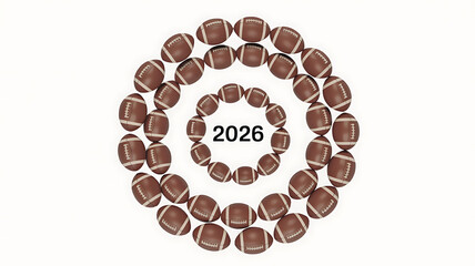 Obraz premium Concentric circles composed of brown spheres, resembling a target, with 