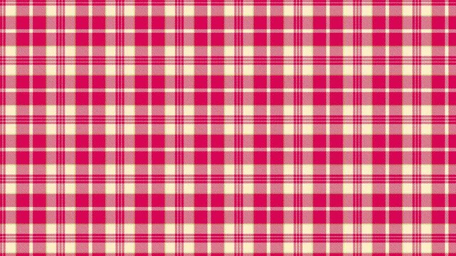 Hot Pink Cream Plaid Loop - Bold Magenta Tartan Pattern Scrolling Right Seamless