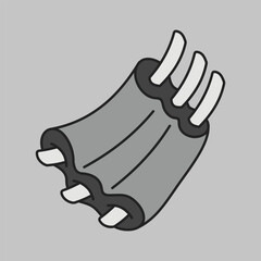 Rack of Pork Ribs Flat Vector Icon