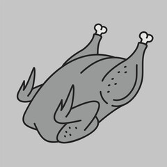 Whole Roasted Chicken Minimalistic Flat Icon