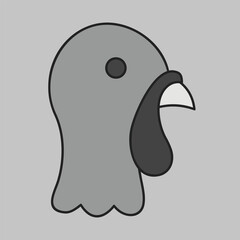 Turkey Head Minimal Flat Line Icon