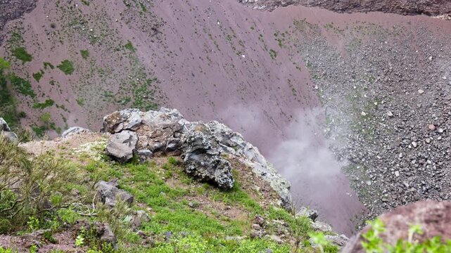 Wezuwiusz, wulkan i jego otoczenie - krater, skały, gleby, rośliny