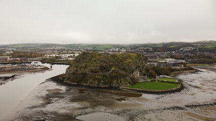 A view of Dumbarton Rock and Fortress in Scotland