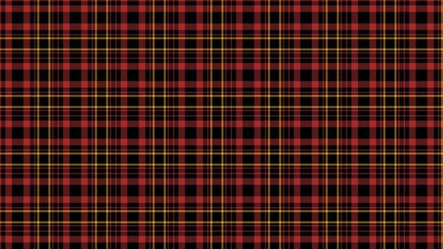 Red Black Yellow Plaid Loop - Bold Tartan Fabric Pattern Scrolling Right
