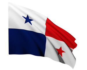 Realistic 3D Rendering Waving National Flag of Panama