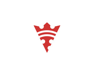 Obraz premium Pizza king logo design template. crown logotype illustration for pizza food restaurant.