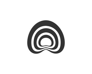 Tunnel, target  logotype. Abstract letter a, waves logo design template. Universal emblem, simple...