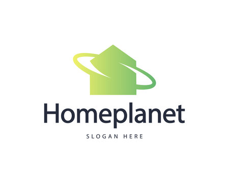 Abstract spin construction building house geometric colorful gradient logo design template. Minimalistic flat real estate property  sign symbol mark logotype