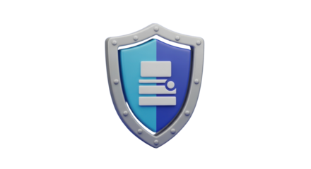 3D Icon Cybersecurity Shield for Corporate Data Protection System3D