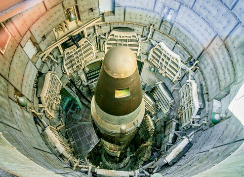 Empty nuclear warhead on a Titan II missile in the launch silo