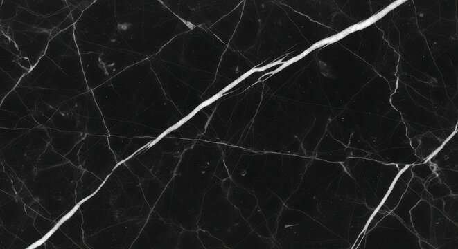 Abstract Black Marble Background With White Veins And Tiny Sparkles