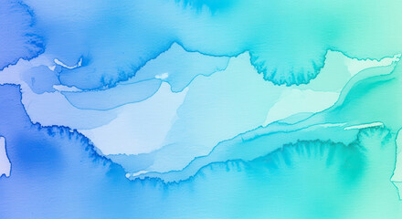 Obraz premium Abstract Blue and Teal Watercolor Wash Art Texture Background