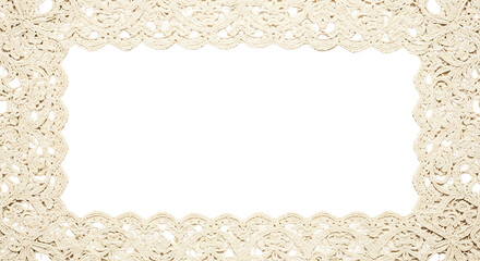 Ornate Lace Frame for Elegant Designs - Delicate Textile Border with Empty Space