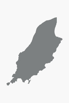 Vector graphic artwork suitable for print and web containing flat detailed map of ISLE OF MAN