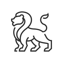 Majestic lion emblem symbolizing power, courage, and strength in a clean, modern line art style for branding and design projects.