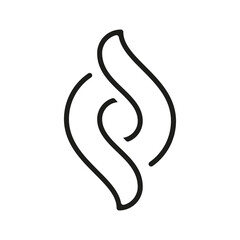 Striking abstract black and white interconnected shape symbolizing unity, partnership, or a unique brand identity.