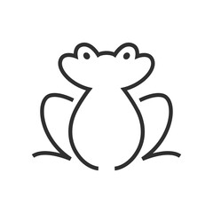 Charming line art frog icon for playful designs and nature themes, perfect for kids' projects and eco-friendly brands