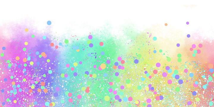 Borde decorativo en tonos del arco iris, colores suaves, tonos pastel. Superposici&oacute;n digital con confetti para decorar fotograf&iacute;as de cumplea&ntilde;os, baby shower, papeler&iacute;a creativa, y proyectos de dise&ntilde;o