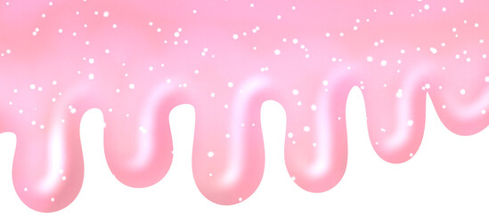 Helado color de rosa con brillos y purpurina que está goteando. Borde digital decorativo para invitaciones, fotografías, papelería creativa y proyectos de diseño gráfico. 12 pulgadas de largo.