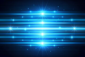 Abstract blue light streaks and stars create a futuristic technology background
