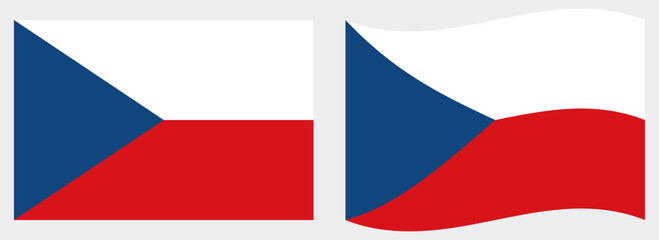 Czech Republic flag wave and flat vector Illustration
Vector flag