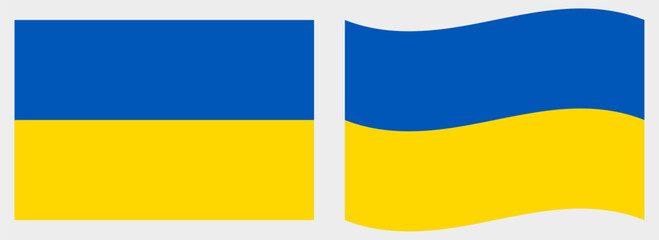 Ukraine flag wave and flat vector Illustration
Vector flag