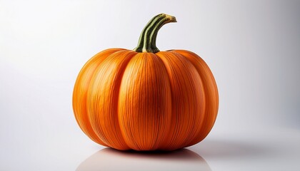 Obraz premium Simple Orange Pumpkin With Line Art Details On White Background