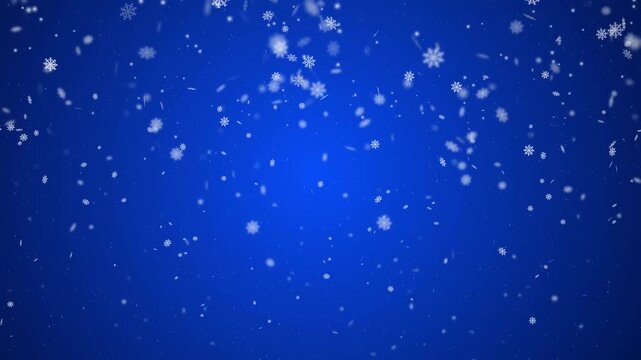 Winter Snowflake Motion Background in Blue Christmas Theme