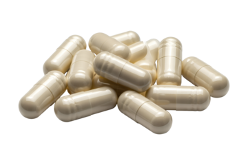 Pile of creamy white medication capsules suggesting health, wellness, and pharmaceutical solutions for consumer needs