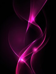 Swirling pink waves dance gracefully against a dark backdrop, creating an atmosphere of fluidity and relaxation with soft glowing accents enhancing depth.