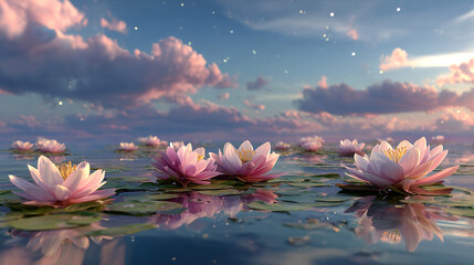 pink water lily