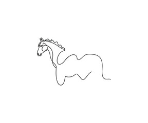 Camel-Horse Fusion: A minimalist artwork shows the unique blend of camel and horse