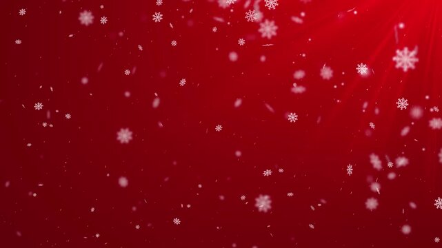 Winter Snowflake Motion Background in Red Christmas Theme