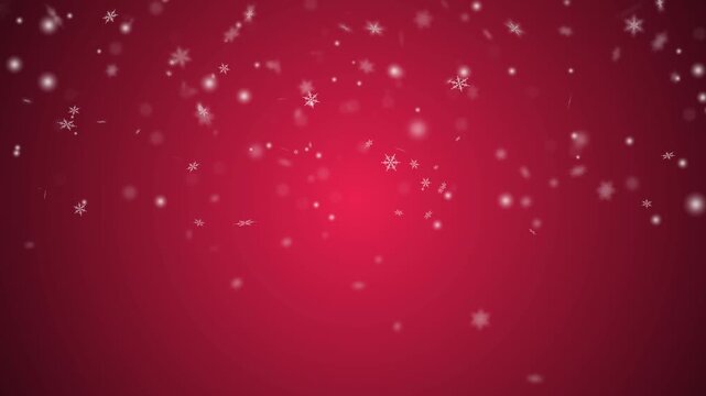 Beautiful Winter Snowfall Animation with Red Snowflakes
