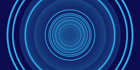 Abstract blue background with glowing curved lines. Shiny blue swirl curve lines design. Spiral lines. Geometric oval pattern. Futuristic technology concept. Vector illustration