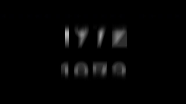 Animation of rolling text years from 1926 to 2026 in minimalist style, simple outline typography, symbolic timeline element, history and chronology concept, decorative motion graphics, modern design