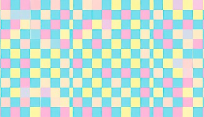 Fototapeta premium Pastel Kawaii Seamless Checker Grid Pattern