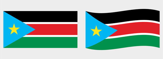 South Sudan flag wave and flat vector Illustration
Vector flag