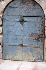 old iron door with lock