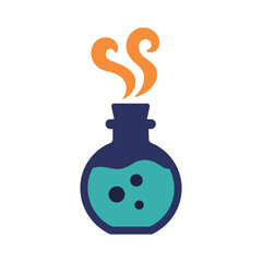 vector illustration of a bubbling potion bottle