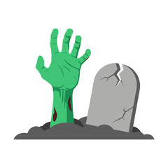 Obraz premium vector illustration of a green zombie hand