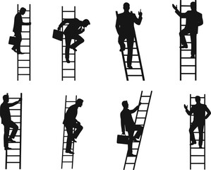 Career ladder, ambition, success, growth, business, leadership, workplace, opportunity, achievement, progress, corporate, determination, resilience, advancement, professional, competition, vision, 