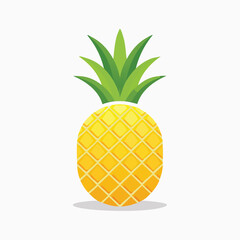 Vector Illustration of a Ripe, Yellow Pineapple