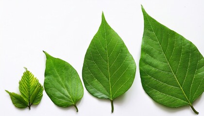 Obraz premium Fresh Green Leaves Scattered On White Background 1